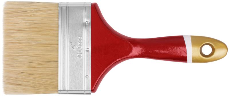 Кисть флейцевая "Классик" натуральная светлая щетина деревянная ручка 4дюйм (100мм) FIT 01098