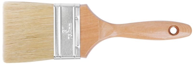 Кисть флейцевая "профи" натур. светлая щетина деревянная ручка 3дюйм (75мм) FIT 01117