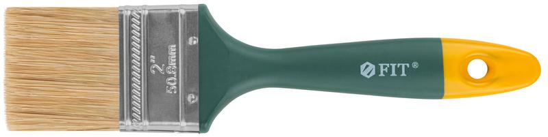 Кисть флейцевая "Контур" натур. светлая щетина пластиковая ручка 2дюйм (50мм) FIT 01165