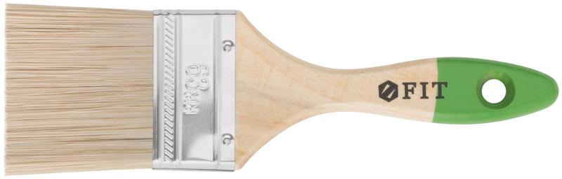 Кисть флейцевая "Микс" смешанная натуральная и искусственная щетина деревянная ручка 2. 5дюйм (63мм) FIT 01196