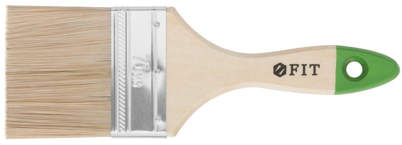 Кисть флейцевая "Микс" смешанная натуральная и искусственная щетина деревянная ручка 3дюйм (75мм) FIT 01197