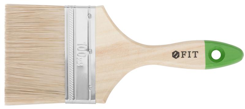 Кисть флейцевая "Микс" смешанная натуральная и искусственная щетина деревянная ручка 4дюйм (100мм) FIT 01198