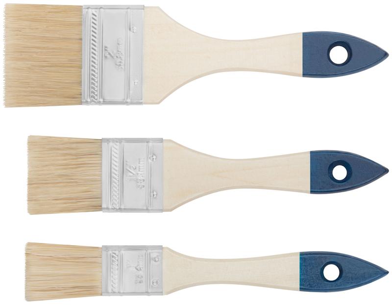 Кисть флейцевая синяя ручка набор 3шт(1дюйм 1.5дюйм 2дюйм) FIT 01501