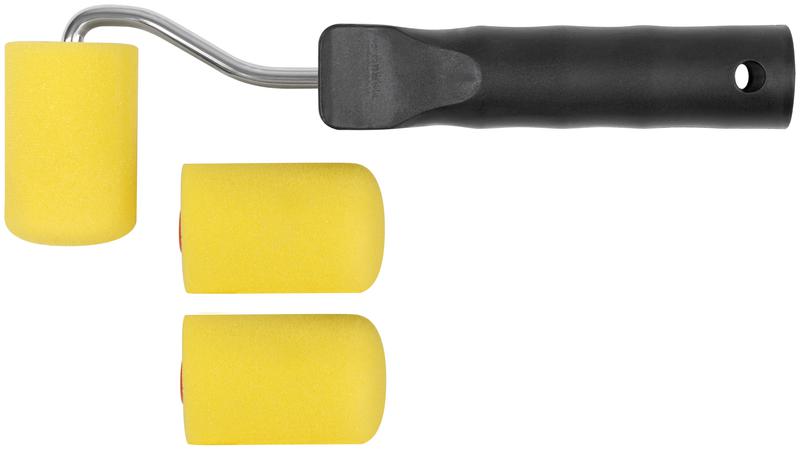 Валик поролоновый с ручкой "мини" 50мм+2 сменных ролика желт. FIT 02830
