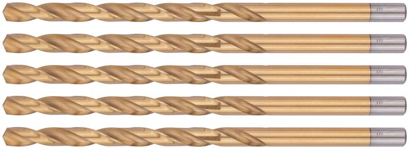 Сверло HSS по металлу удлиненные титановое покрытие 8.0х165мм (уп.5шт) FIT 34280