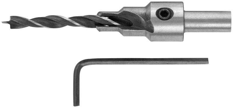 Сверло с зенкером для мебельных стяжек 5мм/зенкер 9.5мм (для стяжки 7х50) FIT 36431