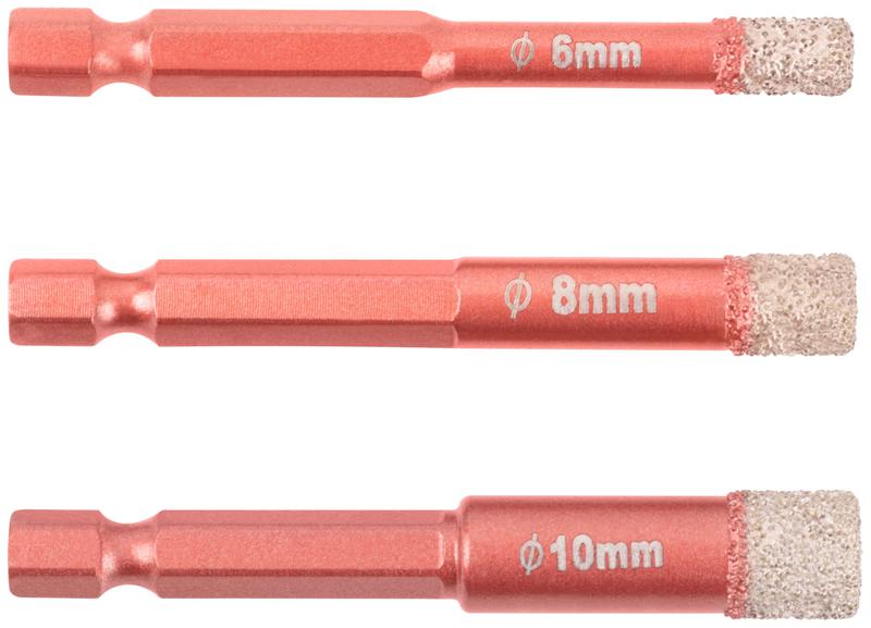 Набор коронок алмазных универсальных Special шестигранный хвостовик 1/4дюйм 6/8/10х10х67мм Cutop 70-852