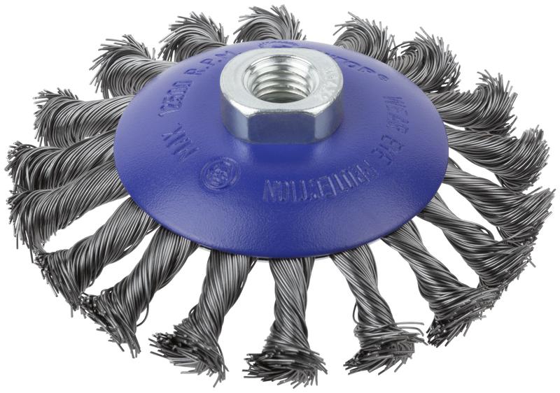 Щетка для УШМ М14 тип "Тарелка" крученая проволока 0.5мм 115мм блист. Profi Cutop 82-906