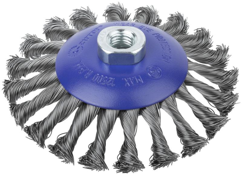 Щетка для УШМ М14 тип "Тарелка" крученая проволока 0.5мм 125мм блист. Profi Cutop 82-907