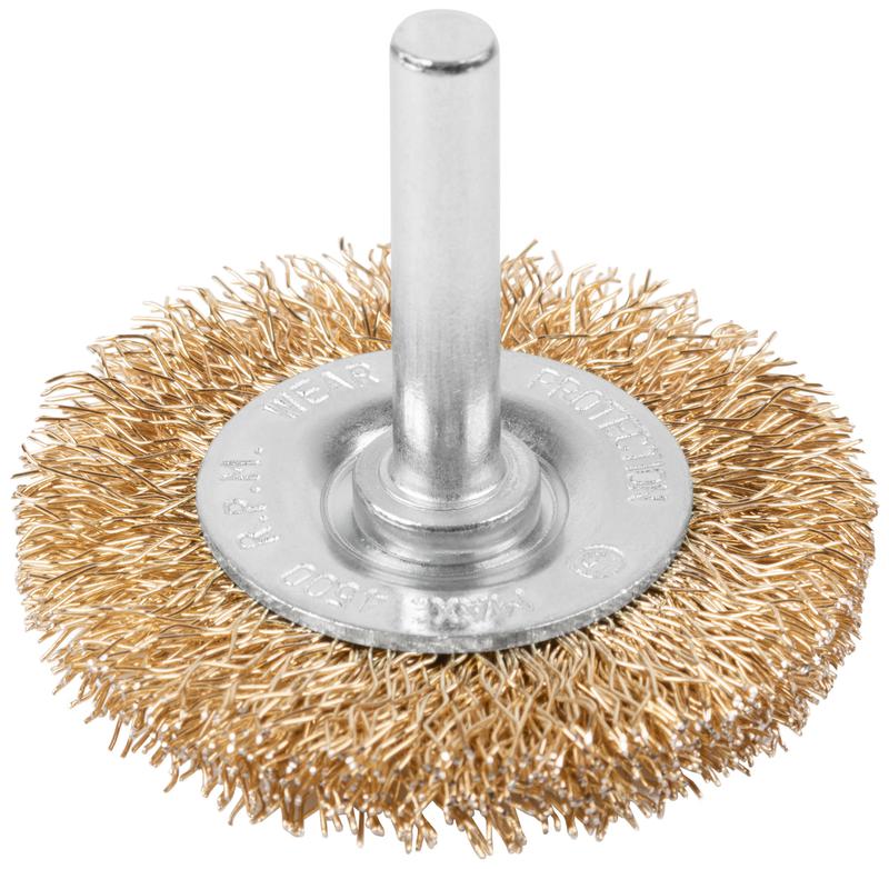 Щетка для дрели тип "Плоская" латун. витая проволока 0.3мм 50мм блист. Profi Cutop 82-914