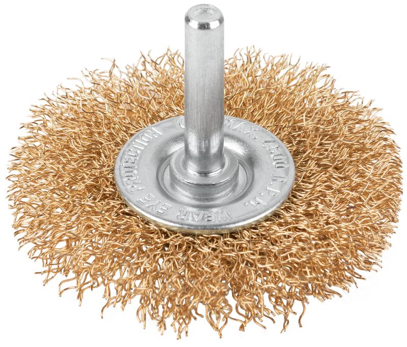 Щетка для дрели тип "Плоская" латун. витая проволока 0.3мм 65мм блист. Profi Cutop 82-915