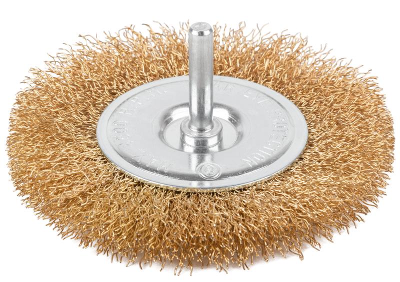 Щетка для дрели тип "Плоская" латун. витая проволока 0.3мм 100мм блист. Profi Cutop 82-917