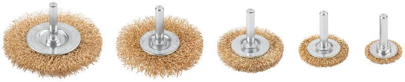 Набор щеток для дрели 5 шт ("Плоские" 25; 38; 50; 65; 75мм) латун. витая проволока блист. Profi Cutop 82-925