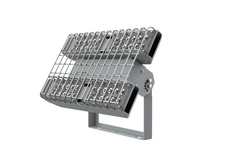 Светильник светодиодный Fizruk 100Вт CRI90 4000К IP65 спортивный для образовательных учреждений накладной поворот. кроншт. защ. решетка оптикой 60град. RAL7045 сер. VARTON V1-E0-70705-04L07-6510040