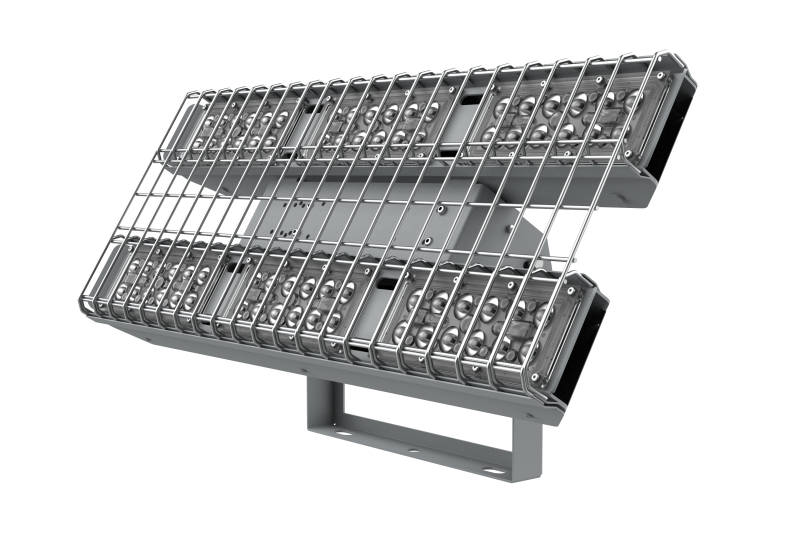 Светильник светодиодный Fizruk 150Вт CRI90 4000К IP65 спортивный для образовательных учреждений накладной поворот. кроншт. защ. решетка оптикой 60град. RAL7045 сер. VARTON V1-E0-70706-04L07-6515040