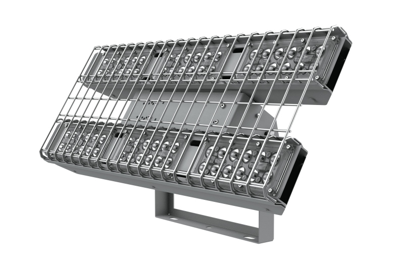 Светильник светодиодный Fizruk 150Вт CRI80 4000К IP65 спортивный накладной поворот. кроншт. защ. решетка оптикой 90град. RAL7045 сер. VARTON V1-P1-70706-04L06-6515040