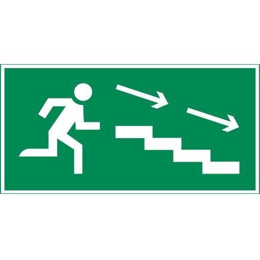 Знак "ПО ЛЕСТНИЦЕ ВНИЗ ВПРАВО" 300х150мм для аварийно-эвакуационного светильника Giant/Vision/Twofold/Evade VARTON V5-EM03-60.003.037