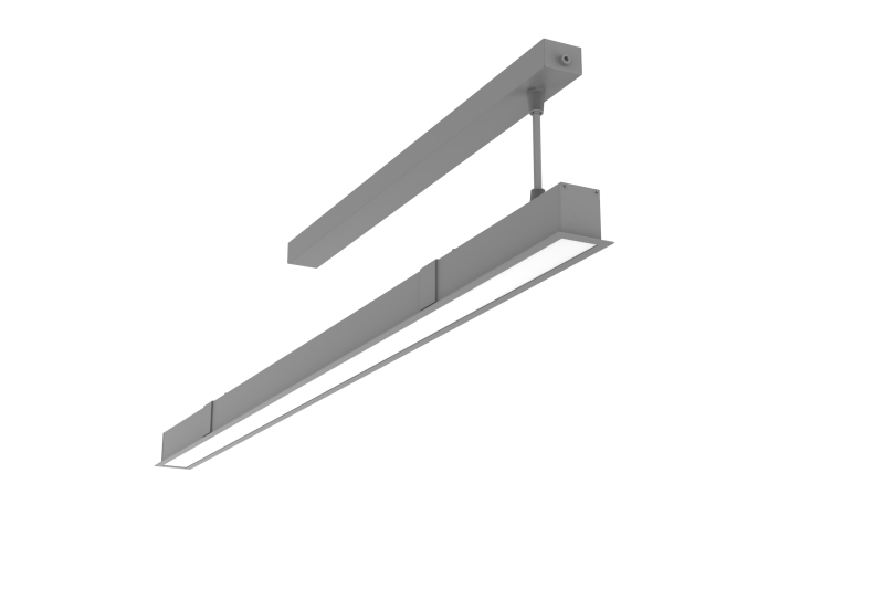 Светильник светодиодный Angusta Intus 1005х50х45 35Вт CRI90 3000К IP40 встраив. RAL7045 сер. рассеив. опал VARTON V1-R0-7X240-10000-4003530