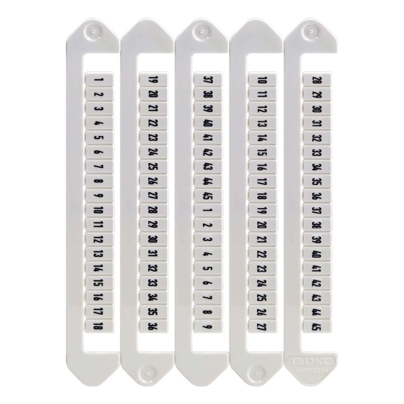 Маркировка для клемм ширина 5мм от 1 до 45 горизонтальная ориентация DKC NUTB-5-1-45H