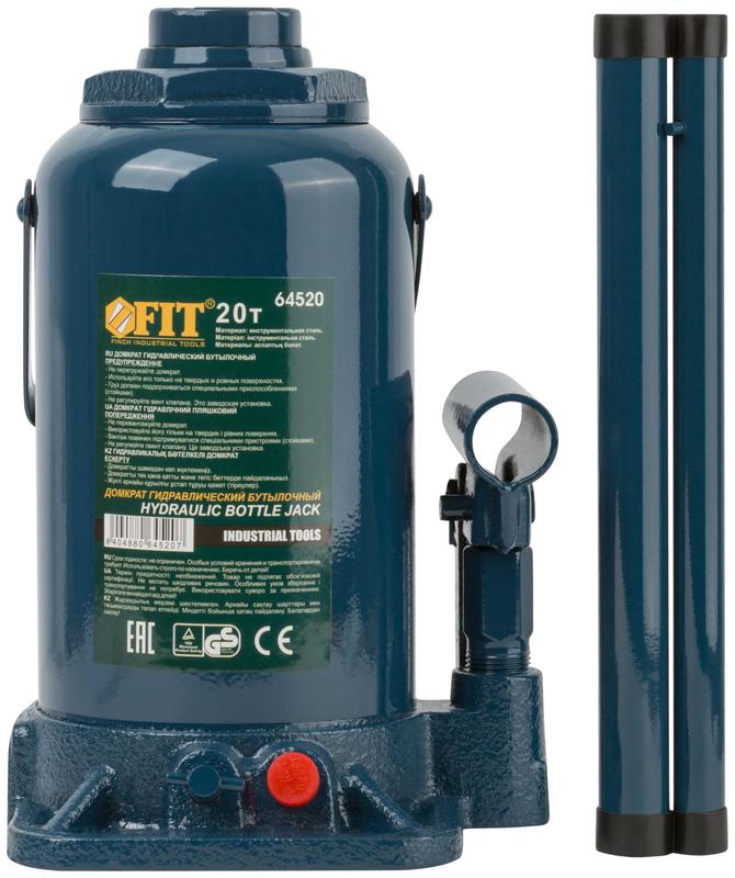Домкрат гидравлический бутылочный 20т FIT 64520