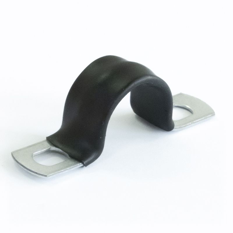 Скоба крепежная двухлапковая СМД-П d14-15мм метал. с полимер. покрыт. (уп.100шт) Промрукав PR08.6015