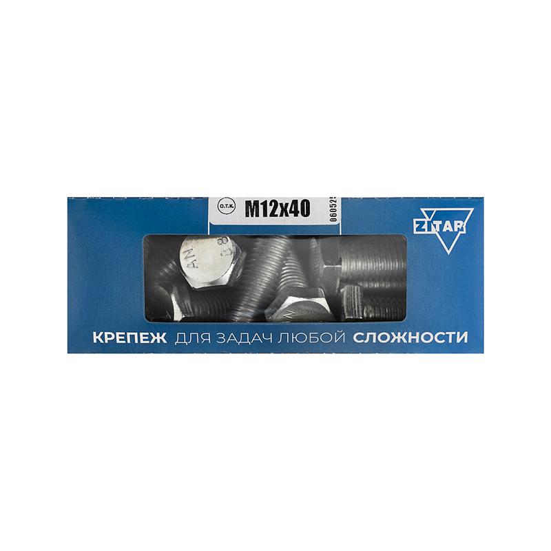 Болт с шестигранной головкой М12х40 DIN 933 оцинк. (уп.15шт) Tech-Krep/Zitar 126526