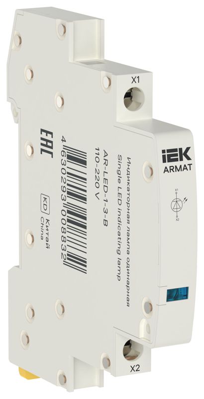 Лампа индикаторная одинарная LED 110-220В DC голуб. ARMAT IEK AR-LED-1-3-B