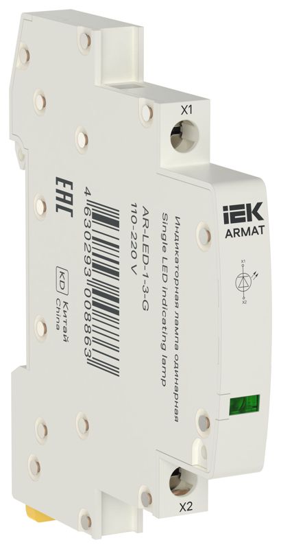 Лампа индикаторная одинарная LED 110-220В DC зел. ARMAT IEK AR-LED-1-3-G