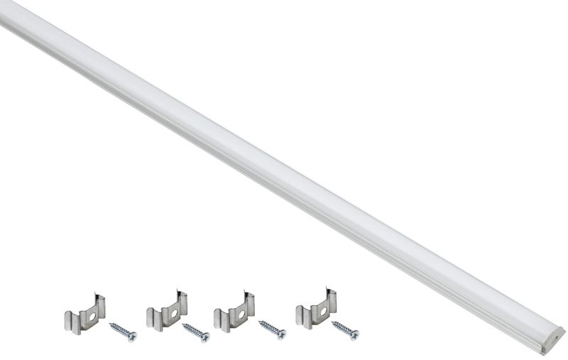 Профиль гибкий накладной для светодиод. ленты 1606 L2000 комплект аксессуаров опал алюм. IEK LSADD1606-SET1-2-G1-1-12