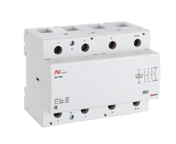 Контактор модульный КМ 80А 3NO+1NC 230В AC (6 мод.) AVERES EKF km-av-6-80-31-230V