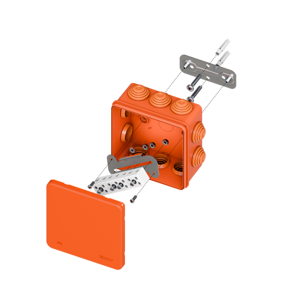 Коробка огнестойкая E45 100х100х50мм IP55 с клеммниками 7 полюсов 0.5-10кв.мм HF EKF plc-kmfr-100-710