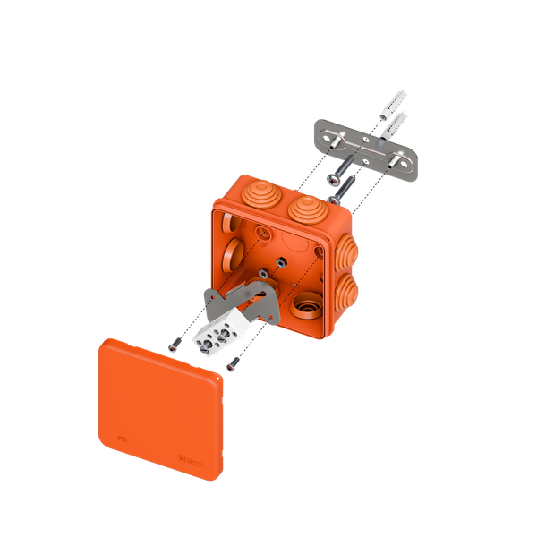 Коробка огнестойкая E45 85х85х40мм IP55 с клеммниками 4 полюса 0.5-4кв.мм HF EKF plc-kmfr-85-404