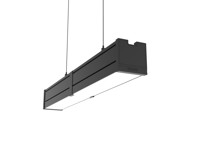 Светильник светодиодный Mercury Pro GL 523х66х68 26Вт 3000К CRI90 подвесной/накладной рассеив. опал закал. стекло RAL9005 черн. муар с декоративным проводом 2м и комплектом подвесов 2м диммер DALI VARTON V1-R0-9R256-31GOD-5402630