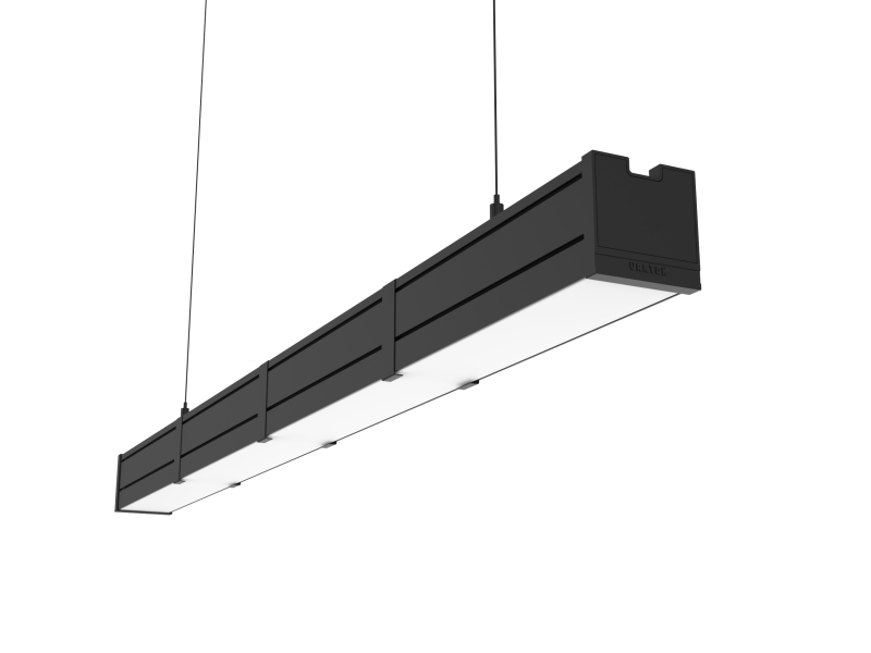 Светильник светодиодный Mercury Pro GL 1019х66х68 34Вт 4000К CRI90 подвесной/накладной рассеив. опал закал. стекло RAL9005 черн. муар с декоративным проводом 2м и комплектом подвесов 2м диммер DALI VARTON V1-R0-9R257-31GOD-5403440