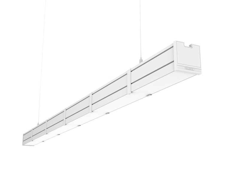 Светильник светодиодный Mercury Pro GL 1516х66х67 73Вт 4000К CRI90 IP54 подвесной/накладной рассеив. опал закал. стекло RAL9003 бел. муар с декоративным проводом 2м и комплектом подвесов 2м VARTON V1-R0-0R258-31GOP-5407340