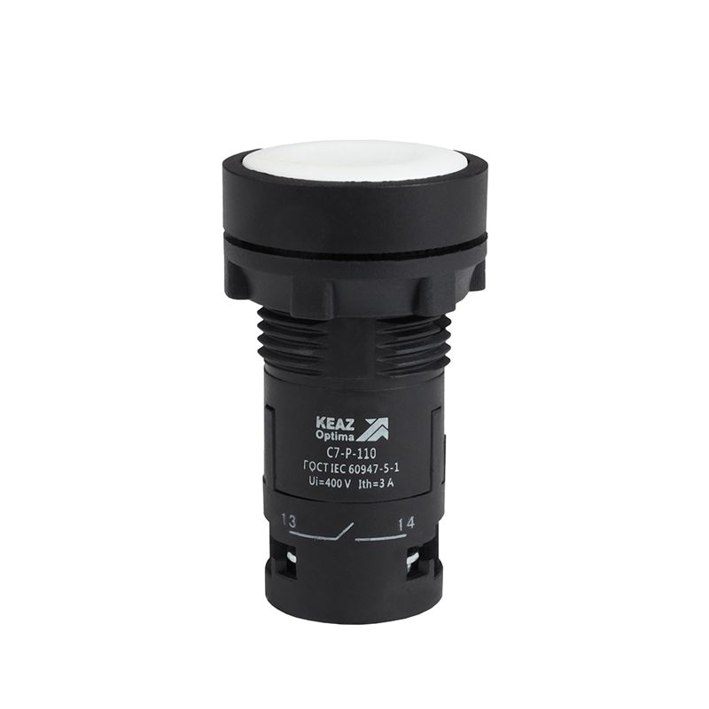 Кнопка OptiSignal Compact D22 С7-P-120 бел. 2НО XB7NA13 КЭАЗ 362048