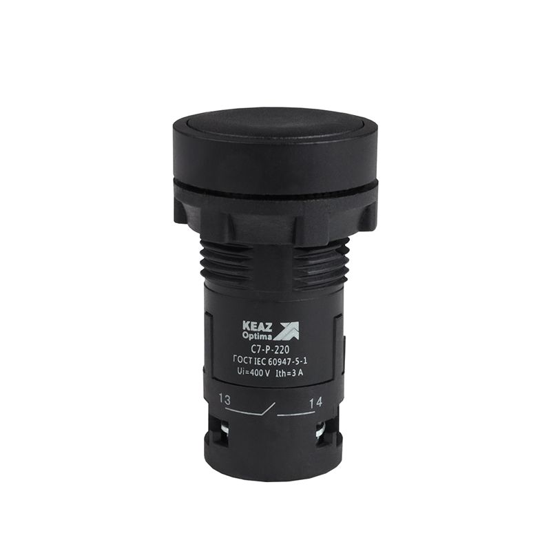 Кнопка OptiSignal Compact D22 С7-P-202 черн. 2НЗ XB7NA24 КЭАЗ 362037