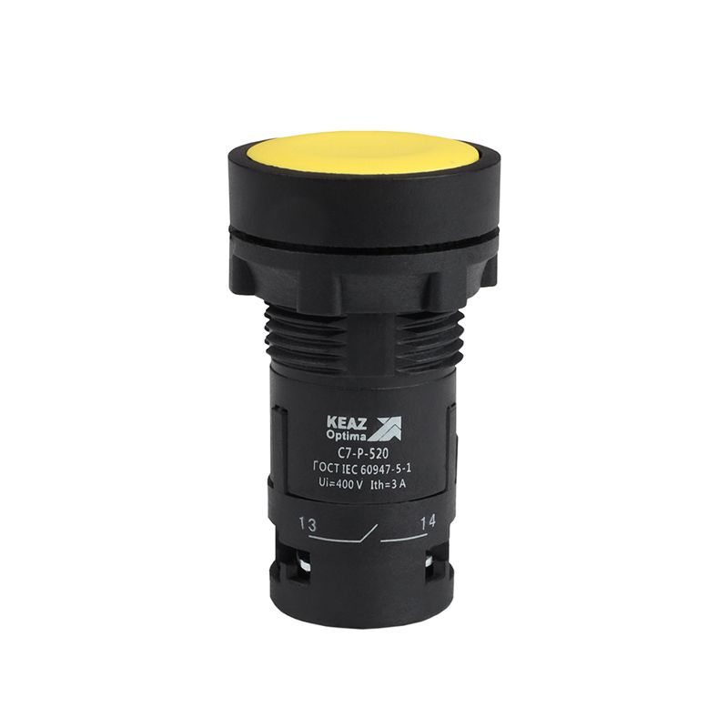 Кнопка OptiSignal Compact D22 С7-P-520 желт. 2НО XB7NA53 КЭАЗ 362052