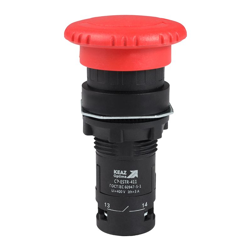 Кнопка аварийного останова OptiSignal Compact D22 С7-ESTR-411 красн. 1НО+1НЗ XB7ES545P КЭАЗ 362131
