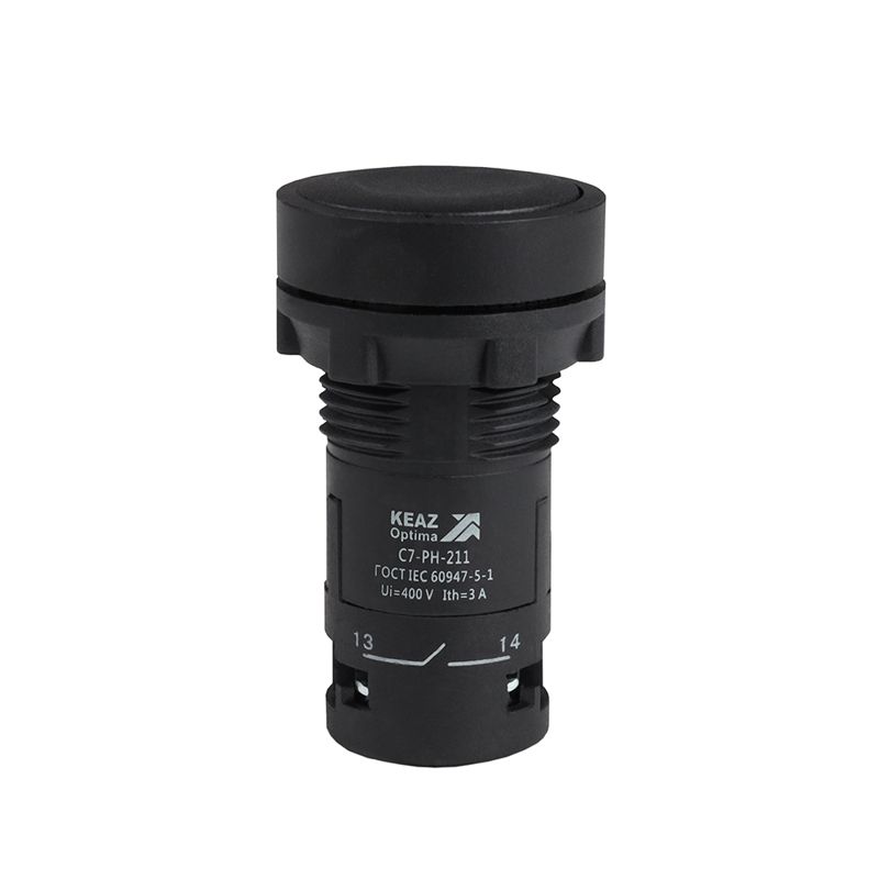 Кнопка с фиксацией OptiSignal Compact D22 С7-PH-211 черн. 1НО+1НЗ XB7NH25 КЭАЗ 362073