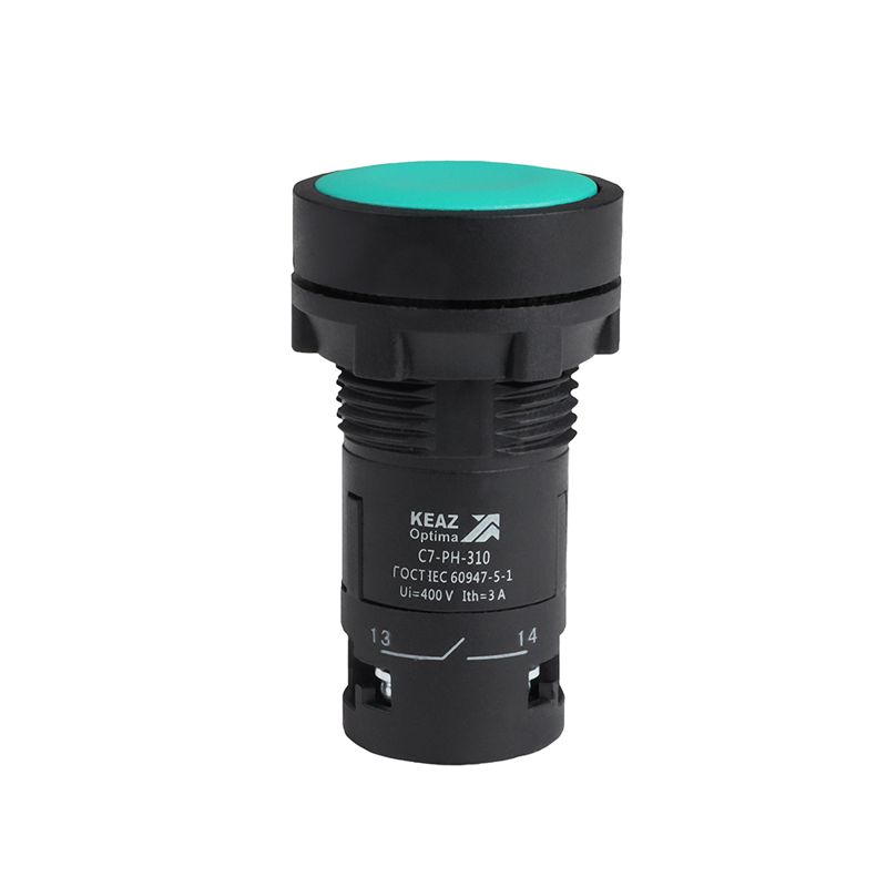 Кнопка с фиксацией OptiSignal Compact D22 С7-PH-302 зел. 2НЗ XB7NH34 КЭАЗ 362068