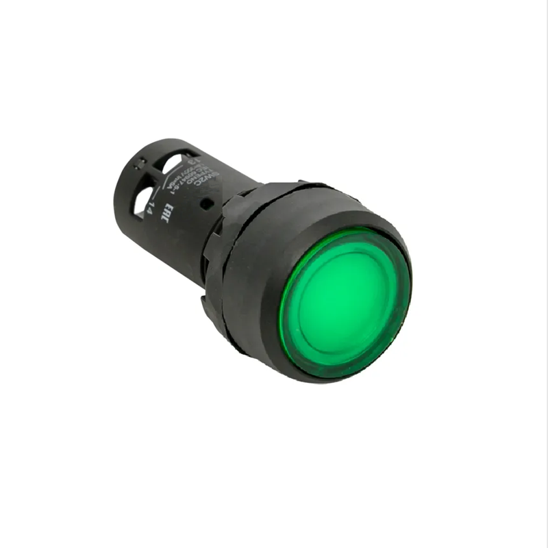 Кнопка с фиксацией с подсветкой OptiSignal Compact D22 С7-PHL-B301 зел. 1НЗ 24В AC/DC XB7NJ03B2 КЭАЗ 362105