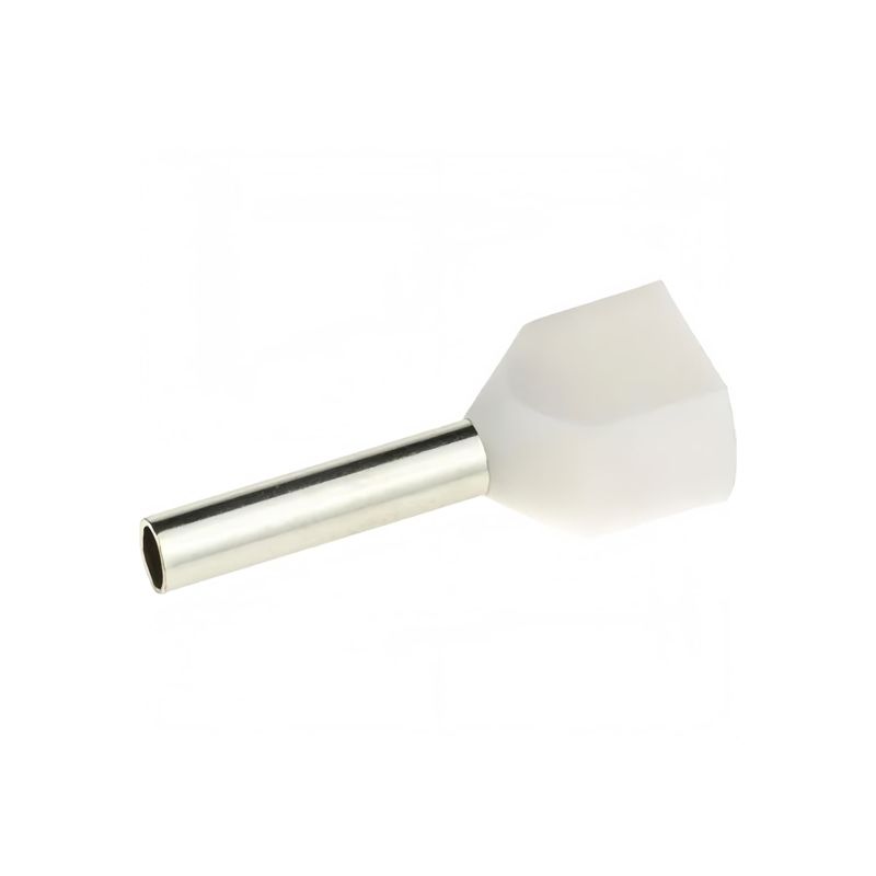 Наконечник-гильза двойная с изолир.фланцем 0.5кв.мм (НШВИ2) бел. DKC IFD2-0.5-8WT