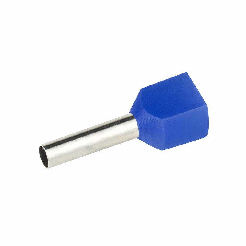 Наконечник-гильза двойная с изолир.фланцем 2.5кв.мм (НШВИ2) син. DKC IFD2-2.5-10BL