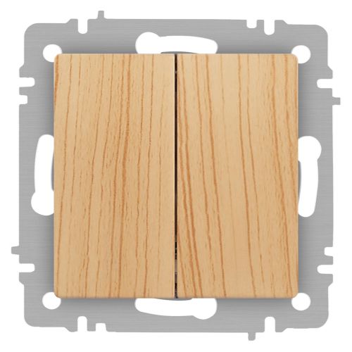 Переключатель 2-кл. СП Accent 6-107-11 10А IP20 250В AL/CU сосна Intro Б0063576