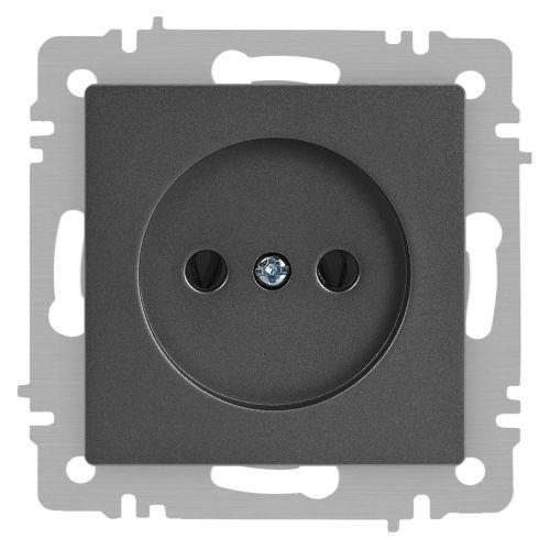 Розетка 1-м СП Accent 6-201-07 16А IP20 250В 2P графит Intro Б0063669
