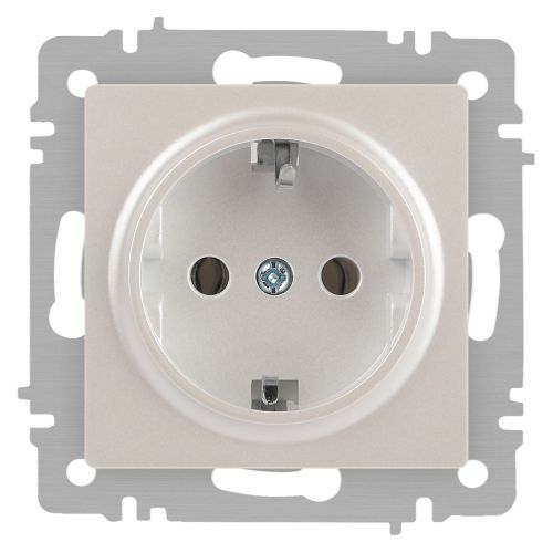 Розетка 1-м СП Accent 6-202-06 16А IP20 250В 2P+E Schuko перламутр. Intro Б0063695