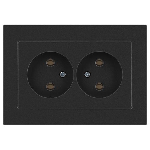 Розетка 2-м СП Accent 6-204-07 16А IP20 250В 2P AL/CU графит Intro Б0063435