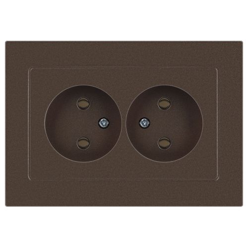 Розетка 2-м СП Accent 6-204-08 16А IP20 250В 2P AL/CU бронза Intro Б0063472