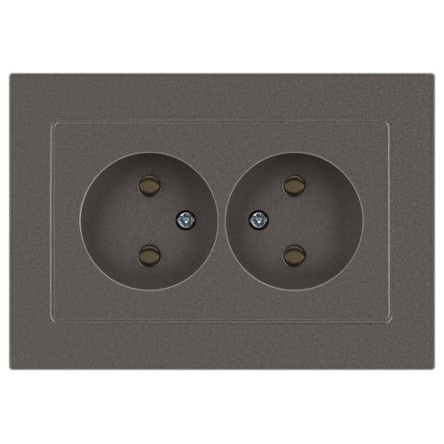 Розетка 2-м СП Accent 6-204-09 16А IP20 250В 2P AL/CU титан Intro Б0063433